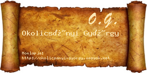 Okolicsányi György névjegykártya